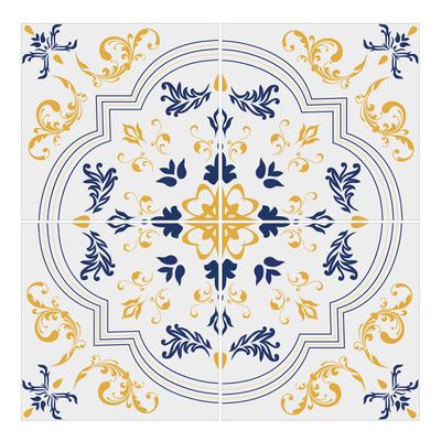 Wandkings Floor Tile Stickers, Set of 4 – Choose a Pattern & Size – “Leni” – 6 x 6 cm