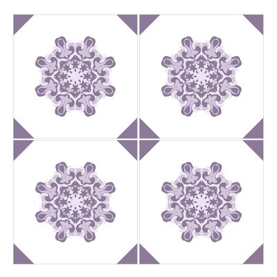Wandkings Floor Tile Stickers, Set of 4 – Choose a Pattern & Size, “Anneliese,” 10 x 10 cm