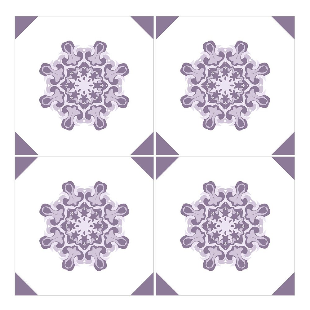 Wandkings Floor Tile Stickers, Set of 4 – Choose a Pattern & Size, “Anneliese,” 10 x 10 cm