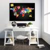Feeby World Map Canvas Pinboard Poster, Colorful Continents, 60 x 40 cm view 3