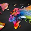 Feeby World Map Canvas Pinboard Poster, Colorful Continents, 60 x 40 cm view 4