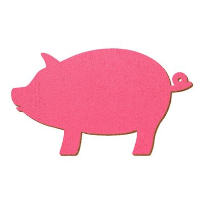 Pink Wooden Lucky Pig Cutouts, 7 cm, Pack of 25