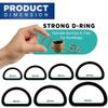 Trimming Shop D-Rings for Strap Closure, Adjustable Repair Bag, DIY Projects, 10 pcs - Antique Brass, 20mm view 2