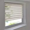 No-Drill Double Roller Blind, Vario Side-Chain Duo Blind, 160 x 220 cm, Linen-Texture Cream view 1
