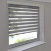 Klemmfix Duo Roller Blind, No Drilling, Side Chain, 140 x 190 cm, Linen-Texture Gray view 1