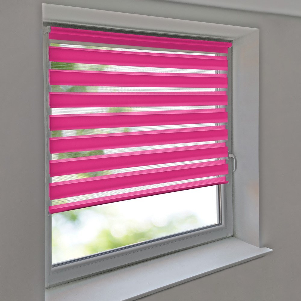 Vario No-Drill Double Roller Shade, 90 x 190 cm, Pink