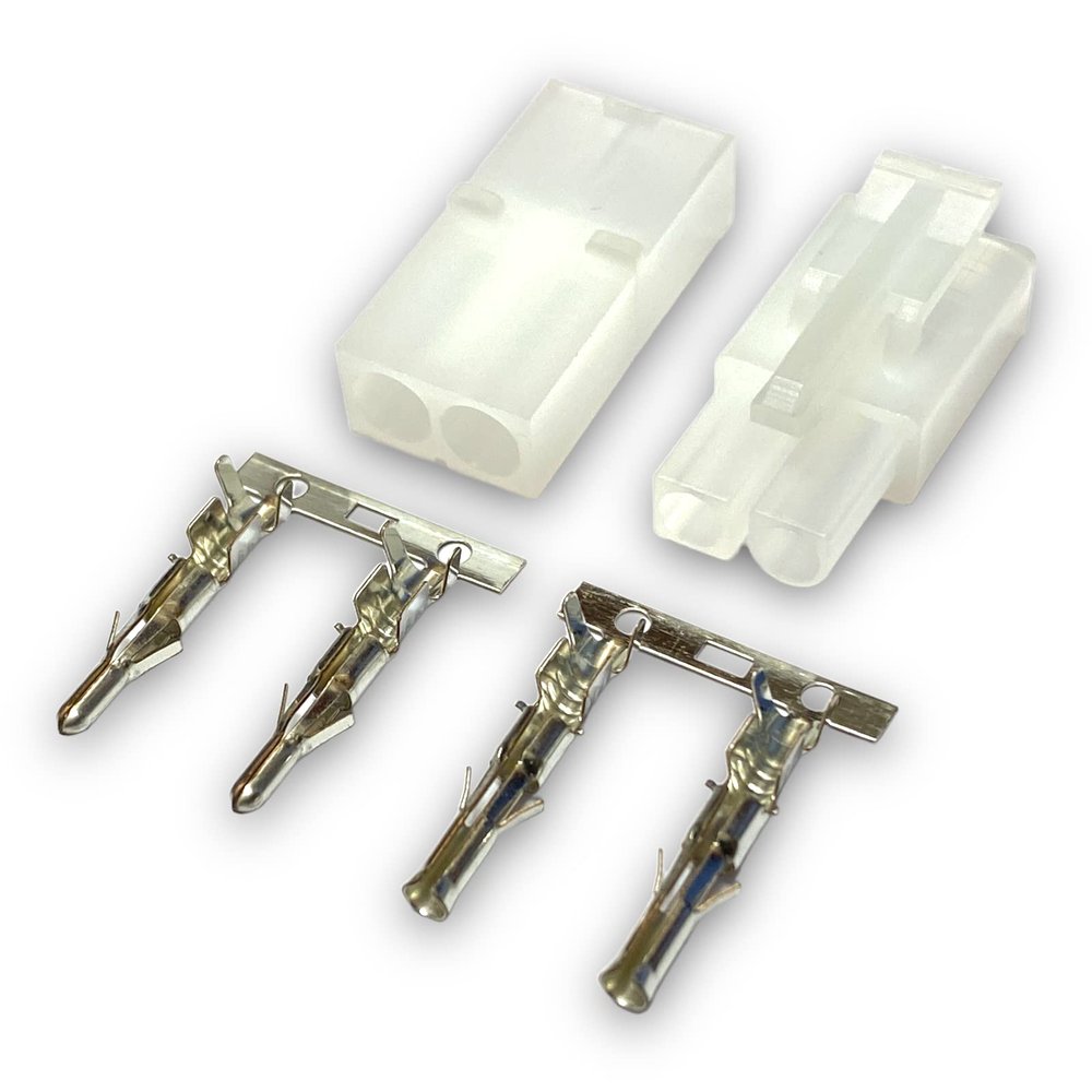 2 Pairs (4 Pieces) Premium Nylon 13.5 mm Male/Female Connectors, 10 A, for Tamiya LiPo RC Models