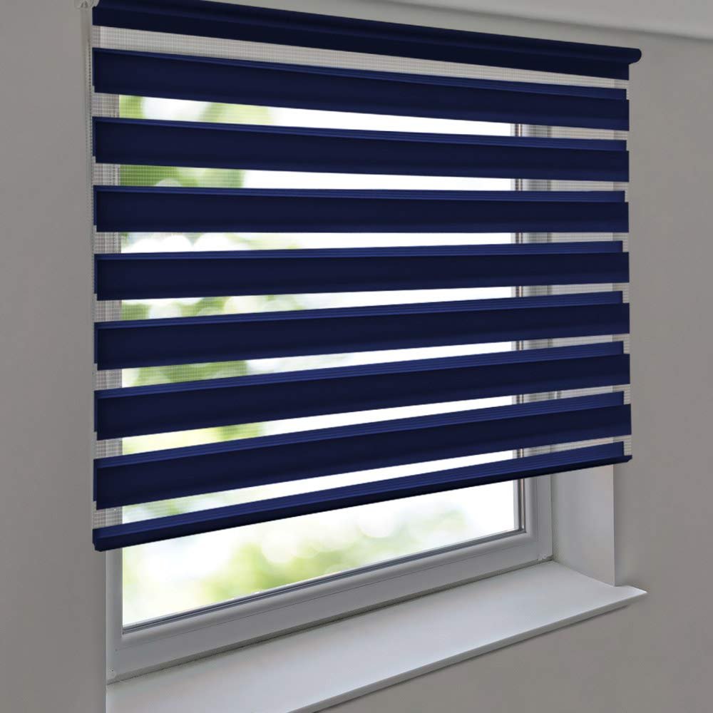 Premium Double Roller Blind 160 x 210 cm, Dark Blue