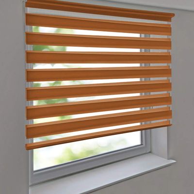 Premium Duo Roller Blind 130 x 150 cm, Terracotta – Vario Side-Chain Blind for Wall or Ceiling Mounting, incl. Metal Brackets