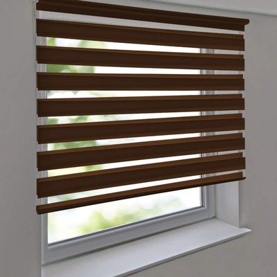 Premium Double Roller Blind 65 x 80 cm, Dark Brown