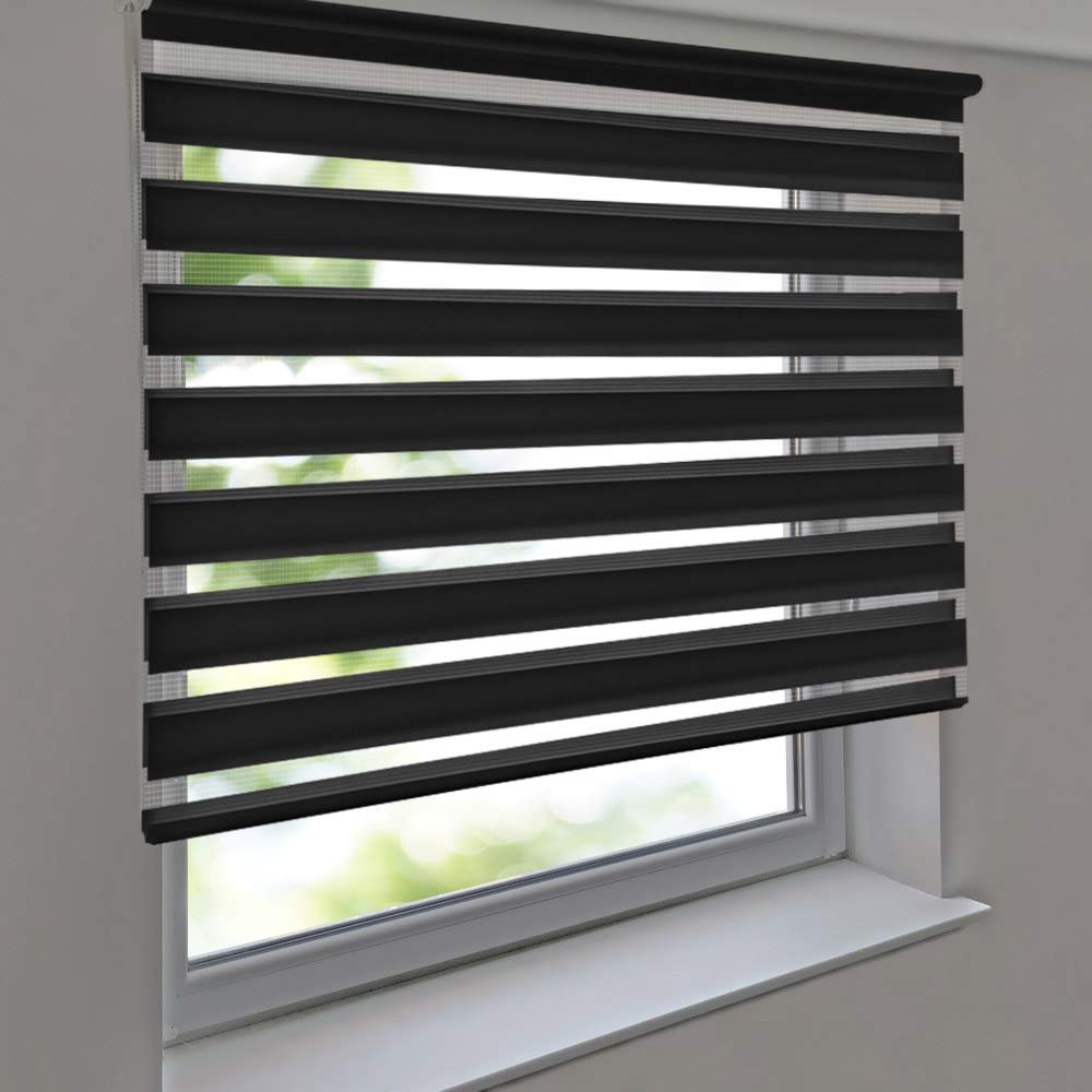 Premium Double Roller Shade 160 x 200 cm, Black
