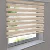 Premium Dual-Layer Roller Shade 115 x 210 cm, Beige Linen Texture, Vario Side Chain Pull, Wall/Ceiling Mount view 1