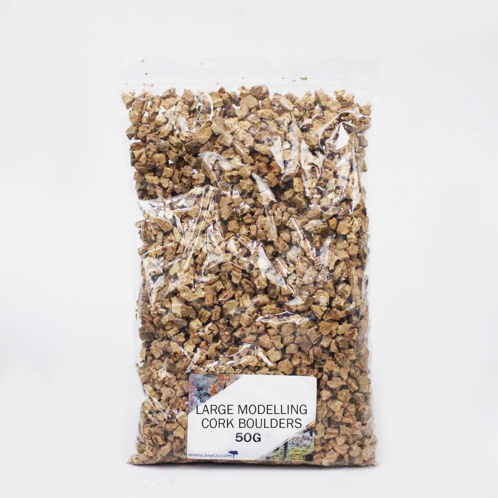 WWS War World Scenics WWScenics Large Cork Pieces | 50 g Bag | Basing Materials for Dioramas and Scale Modeling