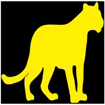 Samunshi Panther Wall Decal, 50 x 34 cm, Yellow