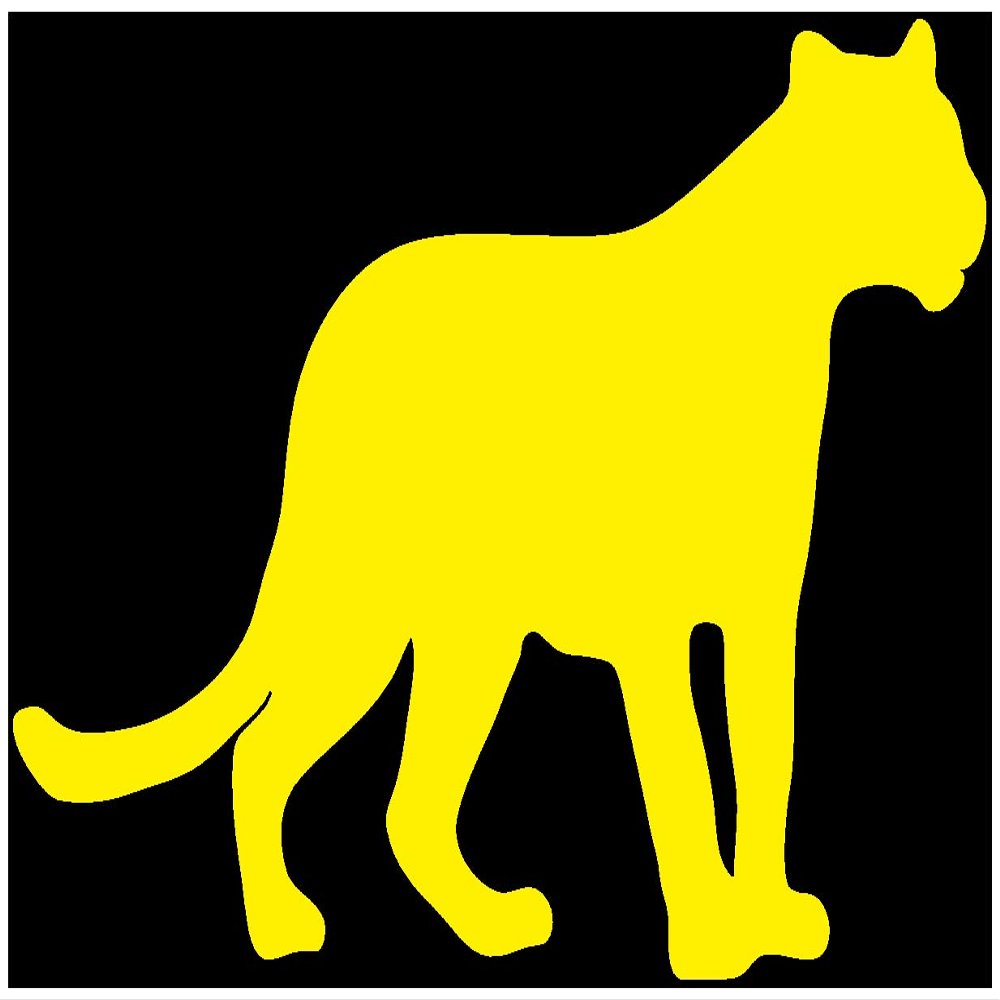 Samunshi Panther Wall Decal, 50 x 34 cm, Yellow