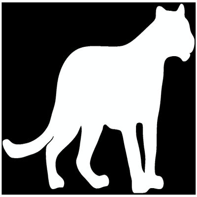 Samunshi Panther Wall Decal, White, 140 x 94 cm