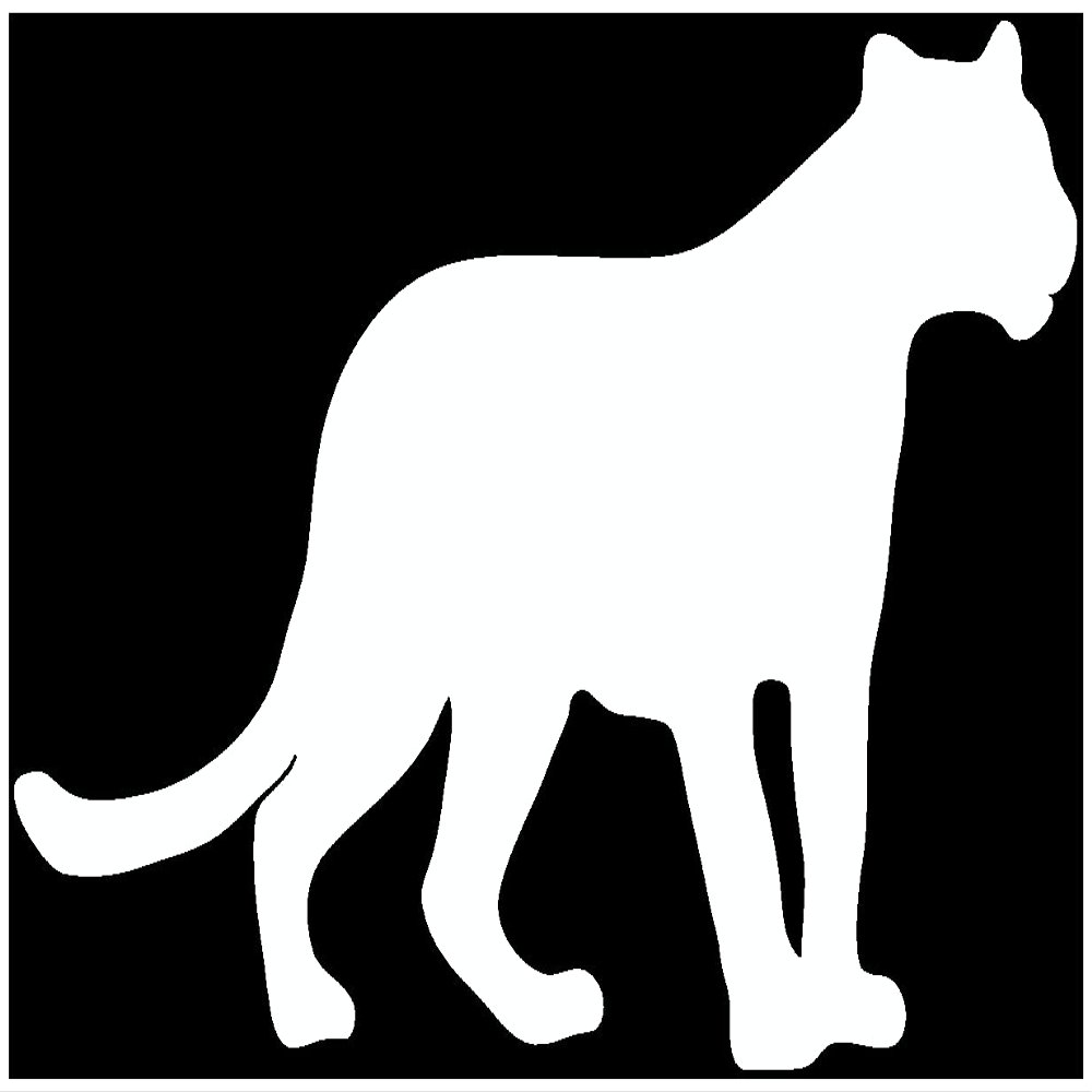 Samunshi Panther Wall Decal, White, 140 x 94 cm