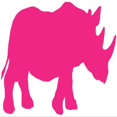 Samunshi Rhinoceros Wall Decal, 20 x 9 cm, Pink