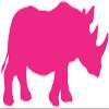 Samunshi Rhinoceros Wall Decal, 20 x 9 cm, Pink view 1