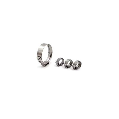 1-Ear Hose Clamps, Stainless Steel V2A, 12.8–14.8 mm, 10-Pack