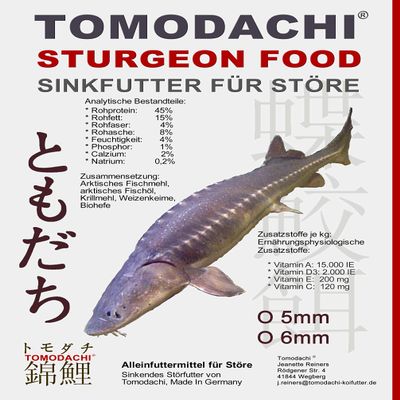 Tomodachi Premium Sinking Sturgeon Feed, 6 mm, 15 kg