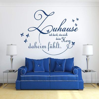 timalo XXL Wall Decal Quote for the Living Room, "Home Is Where..." | Mint, 120 x 58 cm