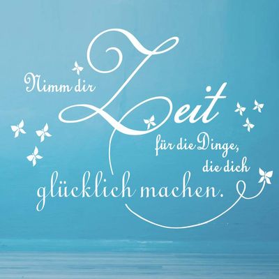 timalo Living Room Wall Decal Quote “Take Time for the Things” | 75021 Pastel Blue 120 x 58 cm
