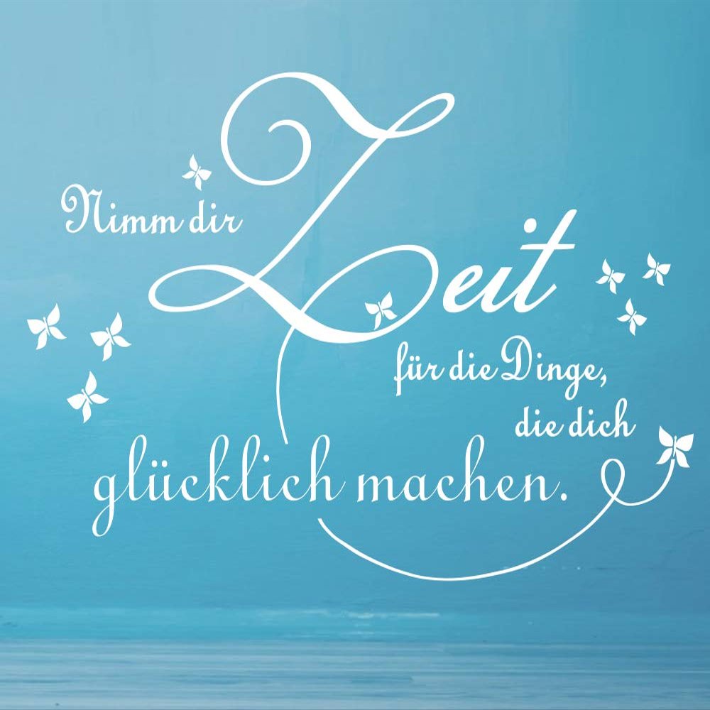timalo Living Room Wall Decal Quote “Take Time for the Things” | 75021 Pastel Blue 120 x 58 cm