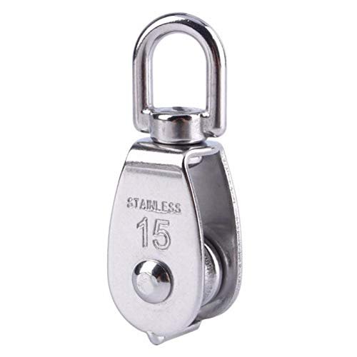 BE-TOOL M15 Single Stainless Steel Swivel Pulley, 35 kg Capacity, for Wire Rope (1 pc.)