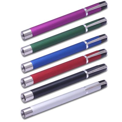 Professional Aluminum Clip Diagnostic Penlight with Engraving (Silver)