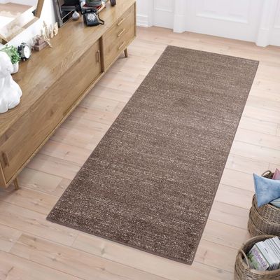 TAPISO Sari KOTEX Brown Short-Pile Runner Rug, 90 x 290 cm