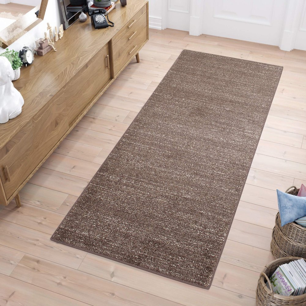 TAPISO Sari KOTEX Brown Short-Pile Runner Rug, 90 x 290 cm