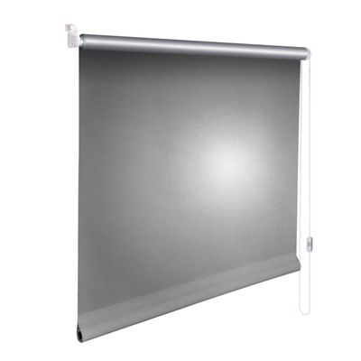 Mini Thermal Blackout Roller Blind KLEMMFIX, Side-Chain Operation, No Drilling, Silver Gray, 105 x 190 cm