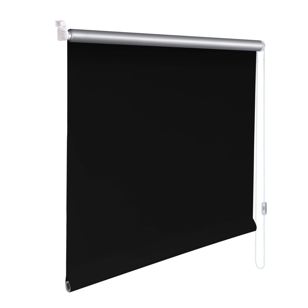 Mini Thermal Blackout Roller Blind KLEMMFIX, 150 x 70 cm, Black