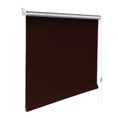 Mini Thermal Blackout Roller Blind, No-Drill Clamp Mount, Dark Brown, 80 x 60 cm