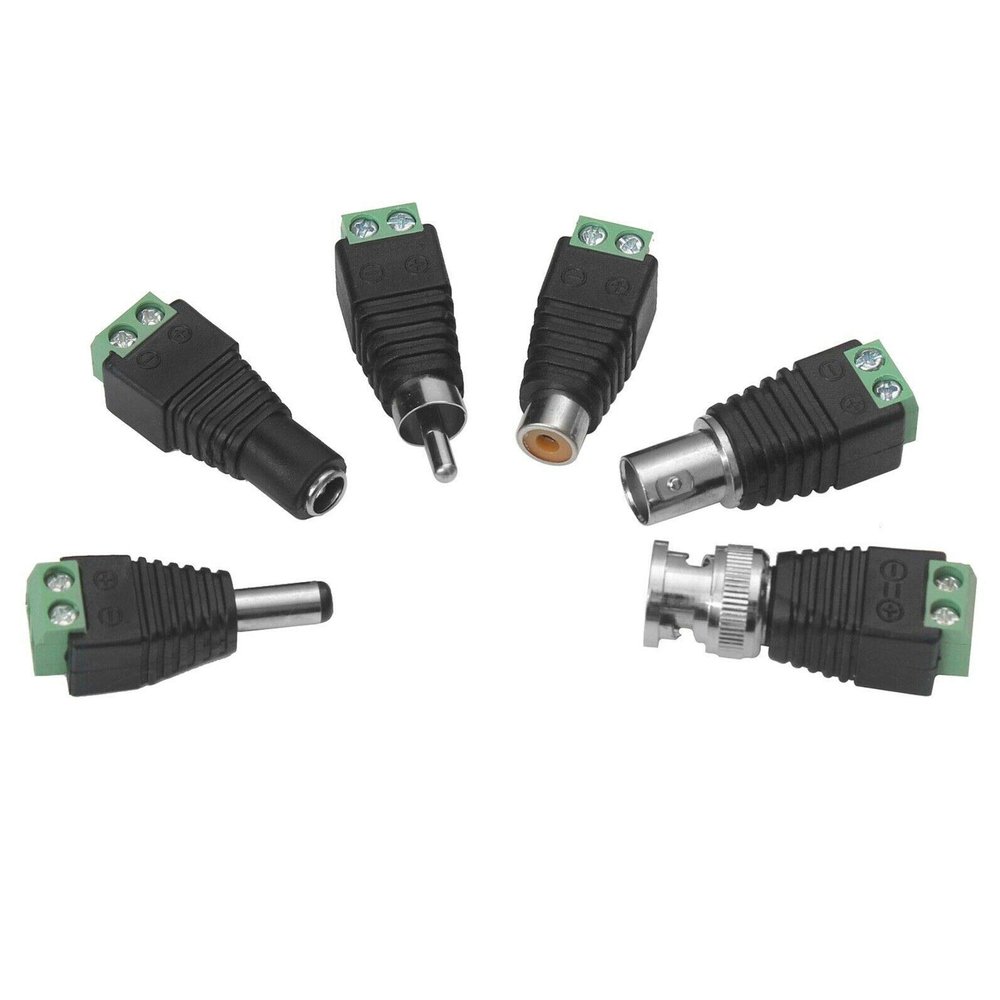 Screw-Terminal Adapters for DC Barrel, RCA, and BNC Connectors