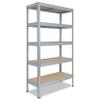 shelfplaza Pro 230 x 40 x 45 cm Heavy-Duty Shelving Unit, Galvanized, 5 Shelves, 200 kg Each view 1
