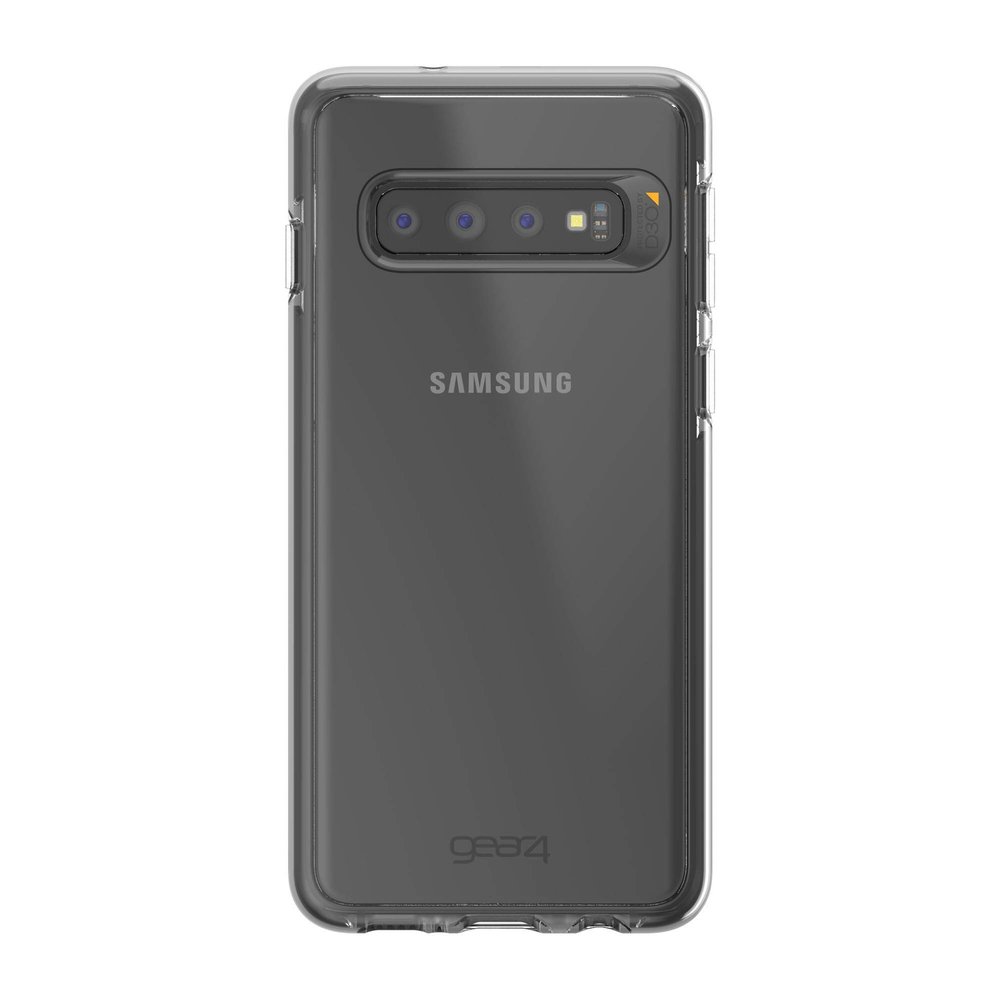 Gear4 34850 Piccadilly Transparent Phone Case with Enhanced Impact Protection [D3O-Protected], Slim, Rugged Design Compatible with Samsung Galaxy S10, Black
