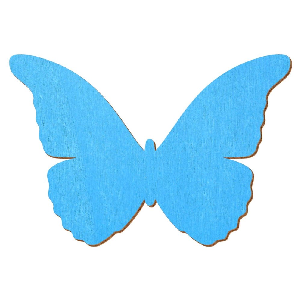Light Blue Wooden Butterfly - Decorative Cutouts, 3–50 cm, 49 cm, Pack of 100