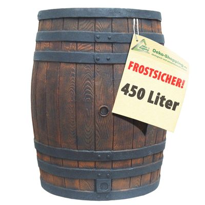 Oak Barrel-Style Rainwater Tank 450 L, Brown