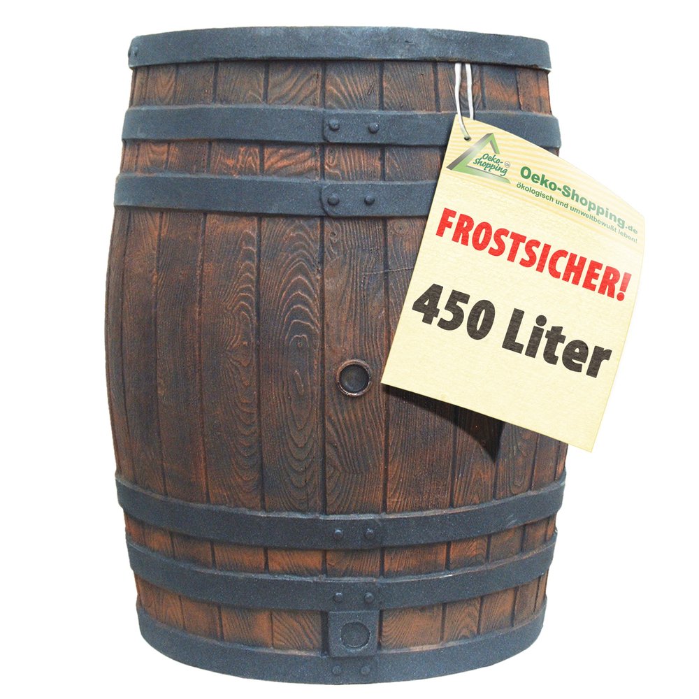 Oak Barrel-Style Rainwater Tank 450 L, Brown