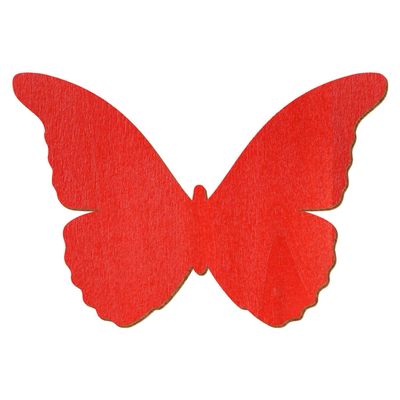 Red Wooden Butterfly, 35 cm, Pack of 25