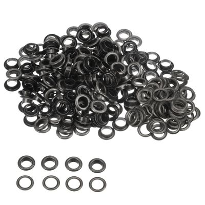 Trimming Shop Gunmetal 17 mm Iron Eyelets with Washers, 50 Pieces