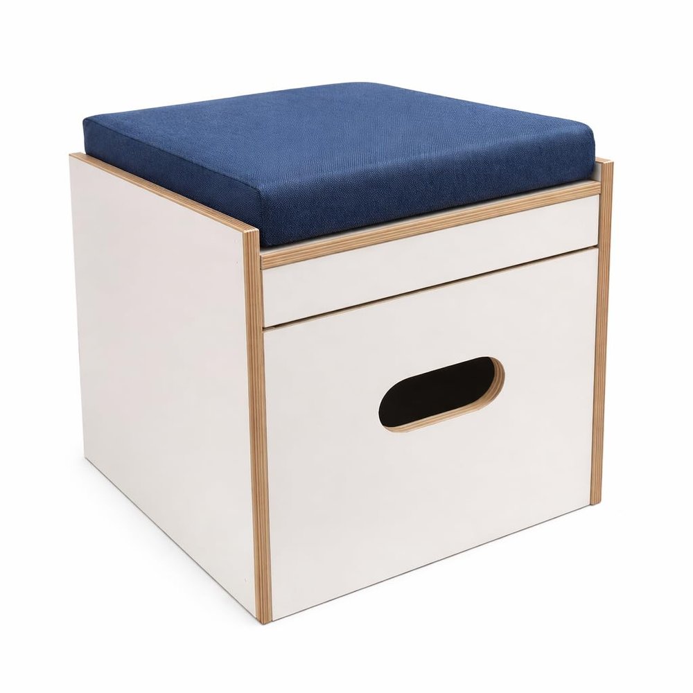 Freizeit - Wittke White Toilet Stool for Porta Potti 145/345, incl. Blue Cushion, Toilet Not Included