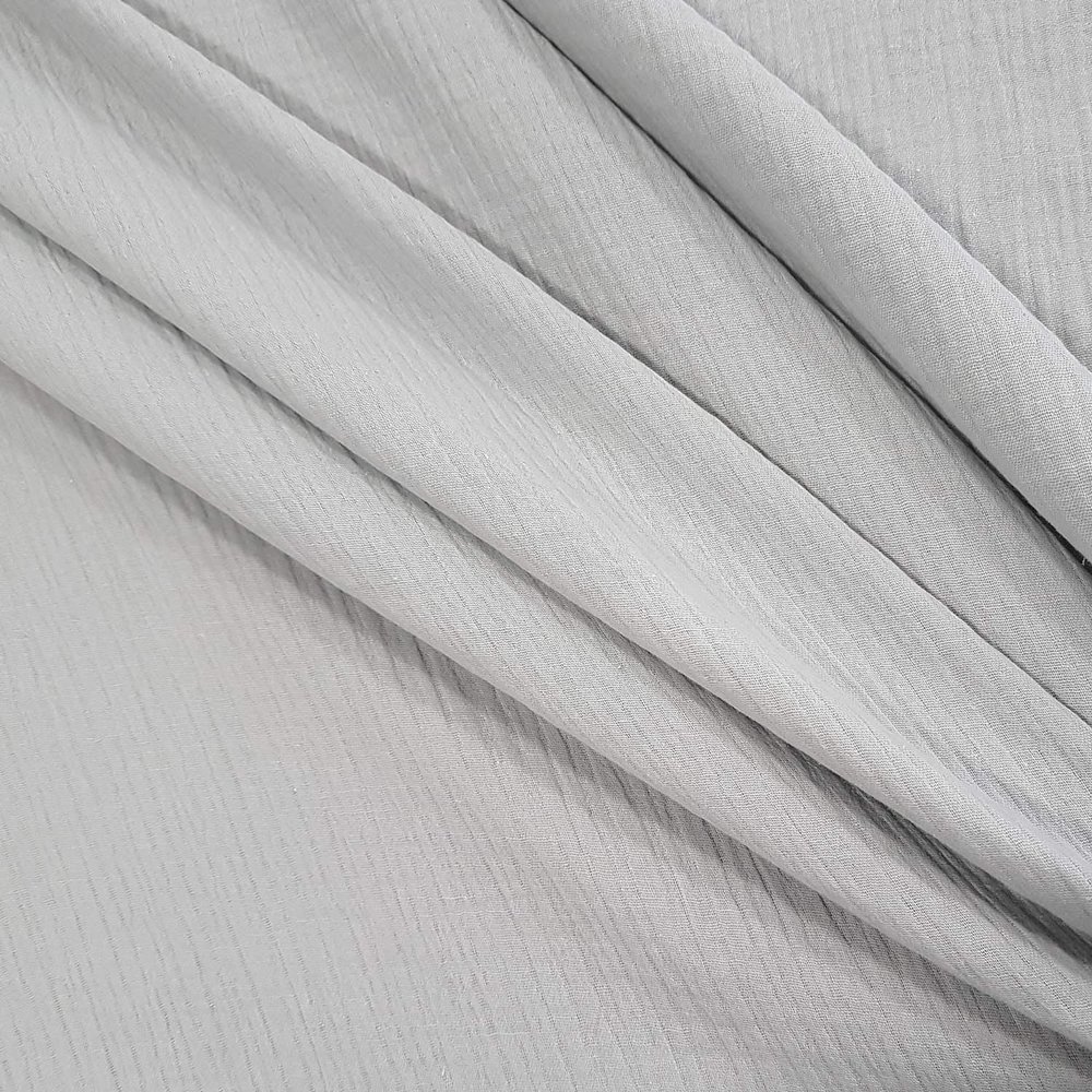 Cotton Muslin Fabric by the Meter, Light Gray, Double Gauze