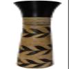 Wooden Flower Vase, Floor Vase, Table Vase, Decorative Vase, Mango Wood (Beige/Dark Brown 30, 17 x 17 x 76 cm) view 1