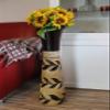 Wooden Flower Vase, Floor Vase, Table Vase, Decorative Vase, Mango Wood (Beige/Dark Brown 30, 17 x 17 x 76 cm) view 3