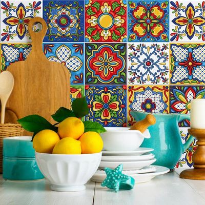 RE-COVERTILES Tile Stickers for Kitchen and Bathroom, 16 Pieces, 15 x 15 cm, PS00197