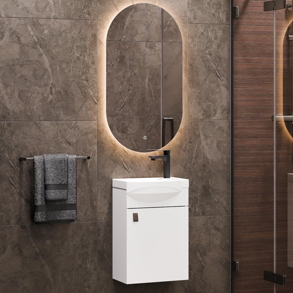 Planetmöbel Bathroom Vanity Set with Sink and Base Cabinet