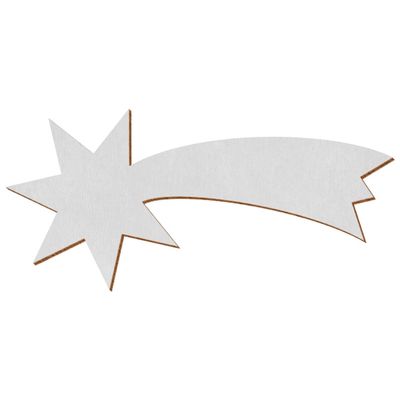 Silver Wooden Shooting Star Cutouts, 38 cm, Pack of 25